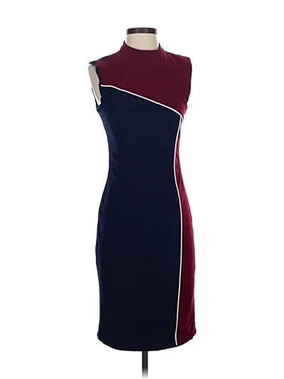 Pre-owned Alexia Admor Cocktail Dress In Burgundy