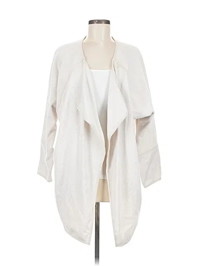 Pre-owned Athleta Cardigan Sweater In White
