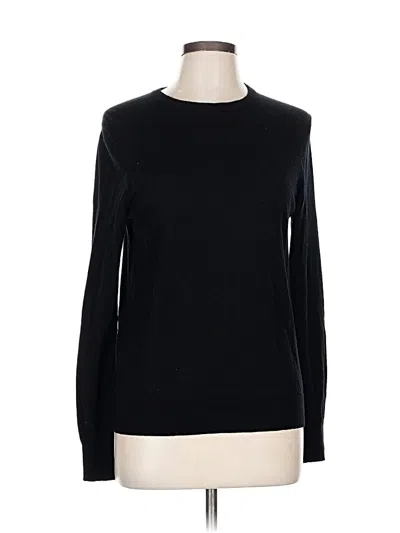 Pre-owned Uniqlo Long Sleeve Top Black Crew Neck Tops