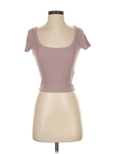 Pre-owned Hollister Short Sleeve T-shirt In Brown