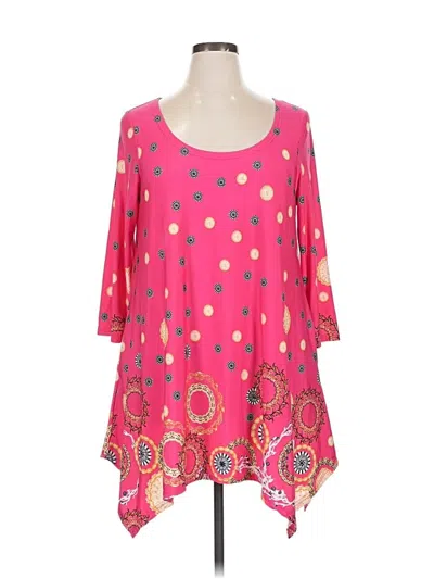 Pre-owned White Mark 3/4 Sleeve Blouse In Pink