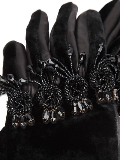 Shop Dsquared2 Embellished Elbow Length Gloves In Black