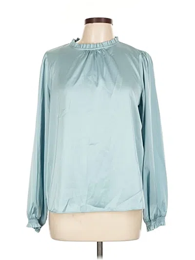 Pre-owned Cupcakes And Cashmere Long Sleeve Blouse In Blue