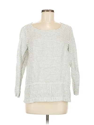 Pre-owned Tahari Long Sleeve Top Silver Boatneck Tops