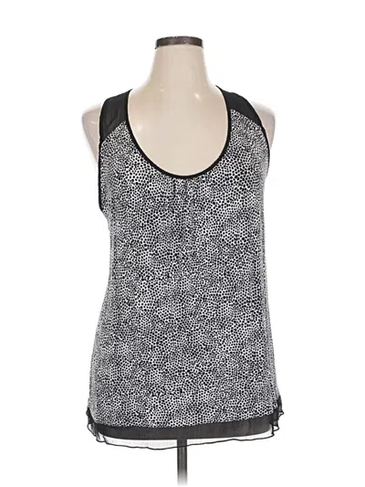Pre-owned Anne Klein Ii Sleeveless Top Silver Scoop Neck Tops
