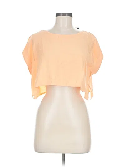 Hunter & Brown Short Sleeve Top Orange One Shoulder Neckline Tops In Brown