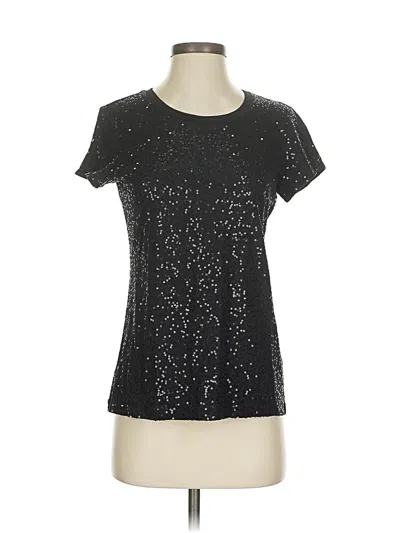 Pre-owned Dkny Short Sleeve Top Black Stars Pattern Scoop Neck Tops