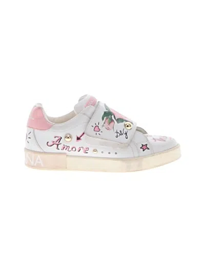 Pre-owned Dolce & Gabbana Kids' Sneakers In White