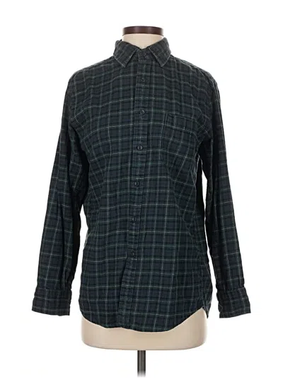 Pre-owned Uniqlo Long Sleeve Button Down Shirt In Green