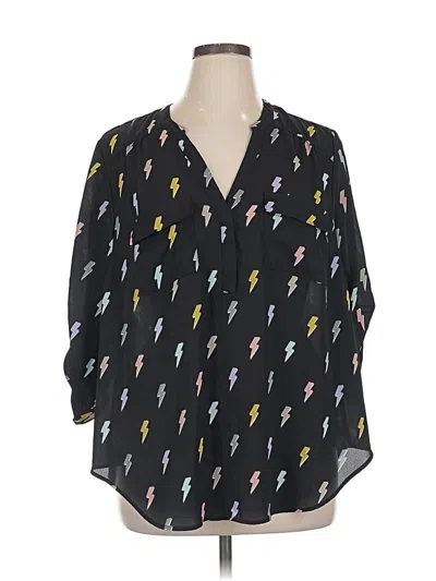 Pre-owned Torrid 3/4 Sleeve Blouse In Black