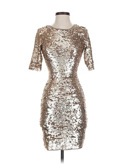 Pre-owned Bcbgmaxazria Cocktail Dress In Silver