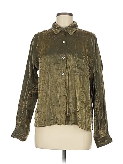 Pre-owned Chico's Design Long Sleeve Blouse In Green