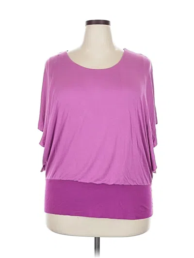 Pre-owned Olivia Moon Short Sleeve Top Purple Cold Shoulder Neckline Tops