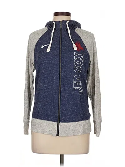 Pre-owned Nike Zip Up Hoodie In Blue