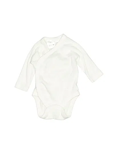 Pre-owned Zara Baby Babies' Long Sleeve Onesie In White