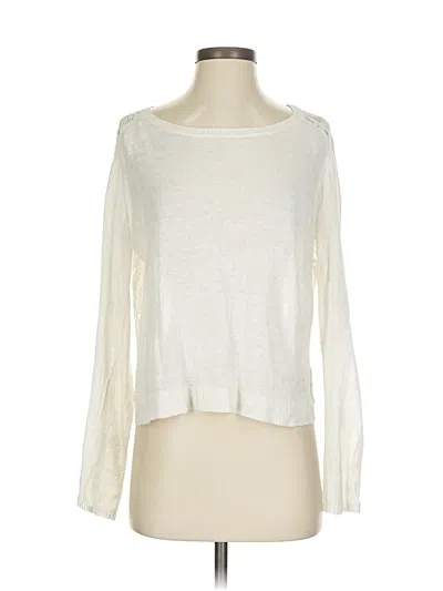 Pre-owned Joie Long Sleeve Top Ivory Scoop Neck Tops In White
