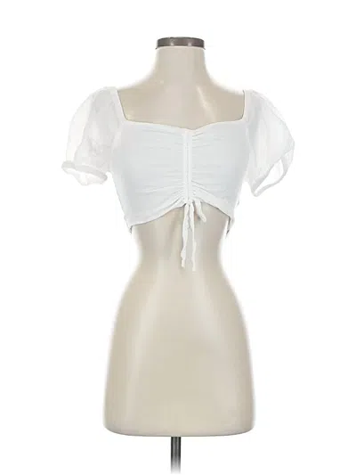 Pre-owned Cotton On Short Sleeve Blouse In White