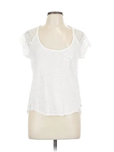 Pre-owned Hollister Short Sleeve Top White Sweetheart Neckline Tops