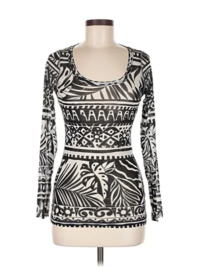 Pre-owned Karen Kane Long Sleeve Top Black Scoop Neck Tops