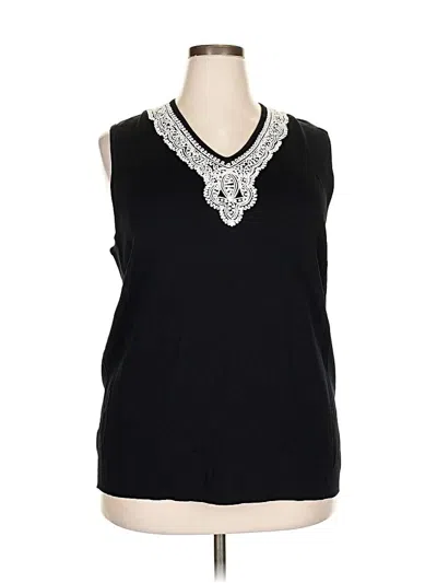 Pre-owned Laura Ashley Sleeveless Blouse In Black