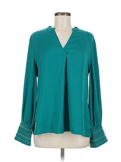 Pre-owned Chico's Long Sleeve Blouse In Blue