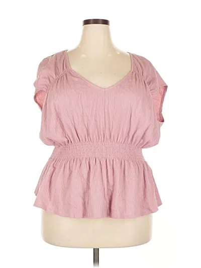 Pre-owned Old Navy Short Sleeve Top Pink Sweetheart Neckline Tops