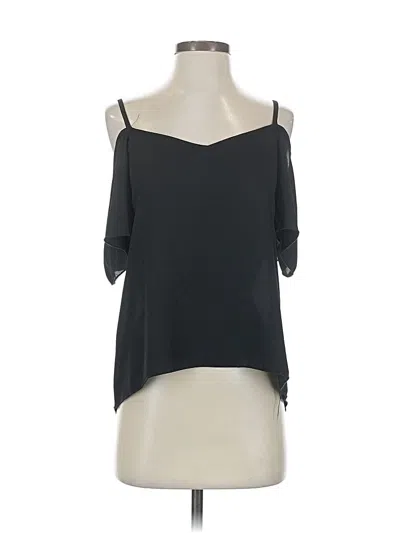 Pre-owned About A Girl Short Sleeve Top Black Cold Shoulder Neckline Tops