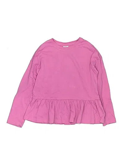 Pre-owned Hanna Andersson Kids' Long Sleeve Top Pink Ruffles Neckline Tops