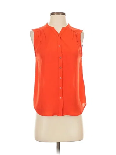 Pre-owned Joie Sleeveless Button Down Shirt In Orange