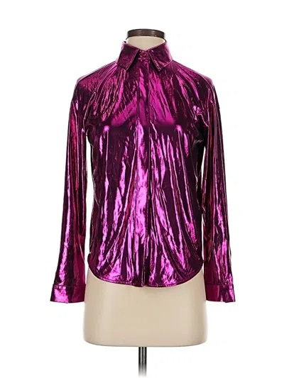 Pre-owned By Anthropologie Long Sleeve Blouse In Purple