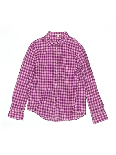 Pre-owned Crewcuts Kids' Long Sleeve Button Down Shirt In Purple