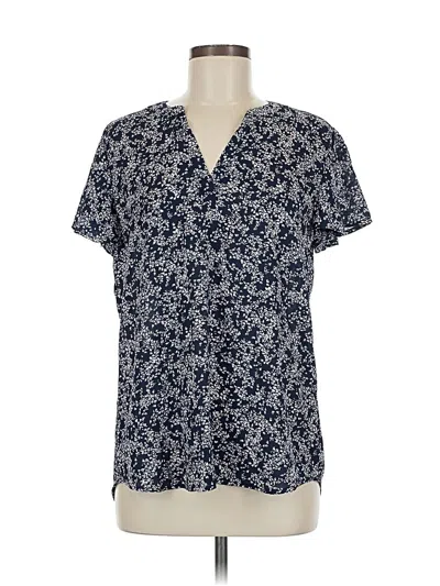 Pre-owned Maurices Short Sleeve Blouse In Blue