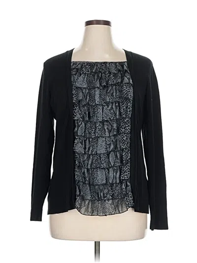 Pre-owned Chico's Cardigan Sweater In Black