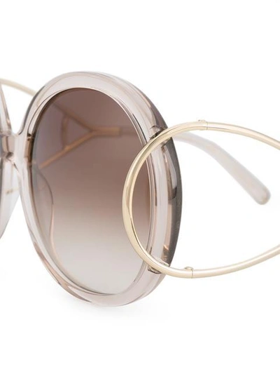 Shop Chloé Eyewear Crystal Jackson Sunglasses - Metallic