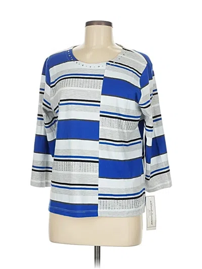 Pre-owned Alfred Dunner 3/4 Sleeve T-shirt In Blue