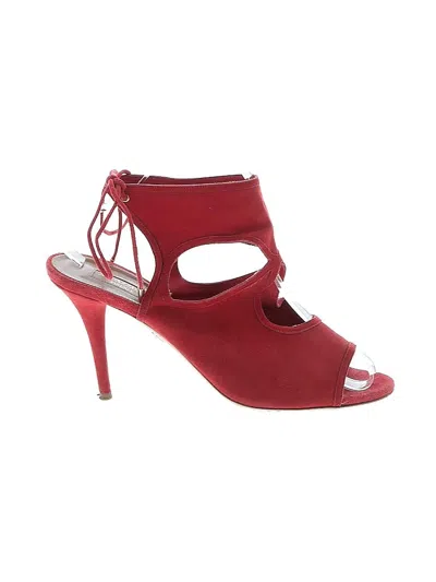 Pre-owned Aquazzura Ankle Boots In Red