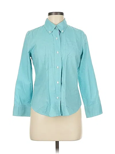 Pre-owned Gap 3/4 Sleeve Button Down Shirt In Blue