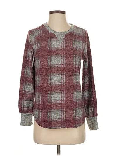 Pre-owned Pink Rose Pullover Sweater In Burgundy