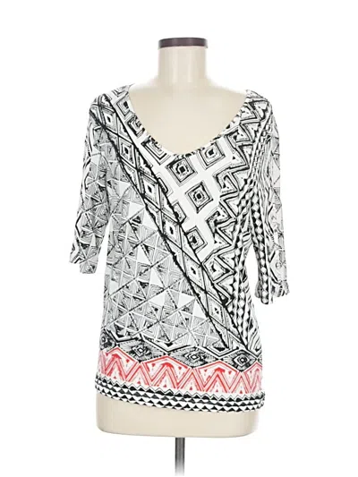 Pre-owned Chico's 3/4 Sleeve T-shirt In Silver