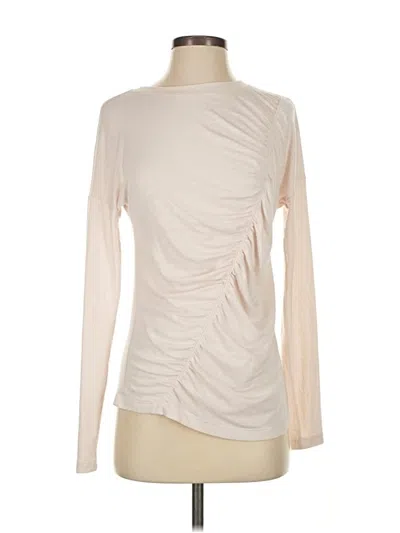 Pre-owned Zella Long Sleeve Top Ivory One Shoulder Neckline Tops In White