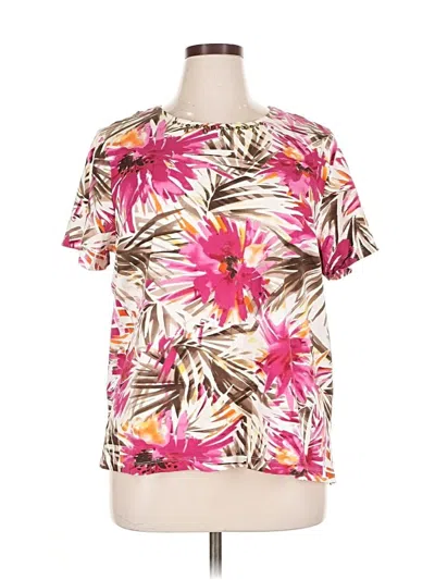 Pre-owned Alfred Dunner Short Sleeve Blouse In Pink