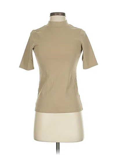 Pre-owned Uniqlo Short Sleeve Turtleneck In Brown