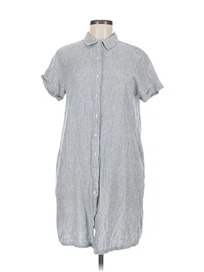 Pre-owned Tahari Short Sleeve Button Down Shirt In Gray