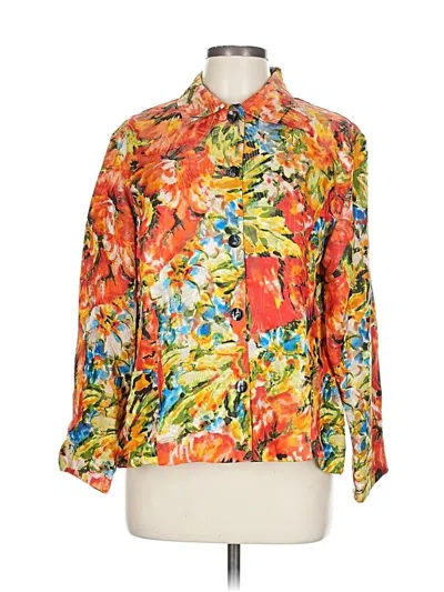 Pre-owned Chico's Long Sleeve Blouse In Orange