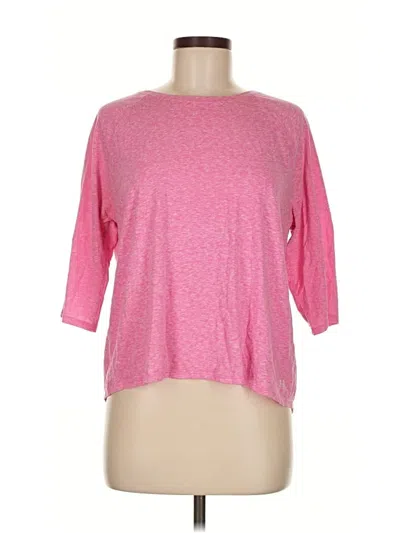 Pre-owned Victoria's Secret 3/4 Sleeve T-shirt In Pink
