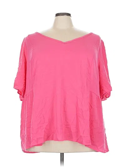 Pre-owned Torrid Short Sleeve Top Pink Scoop Neck Tops