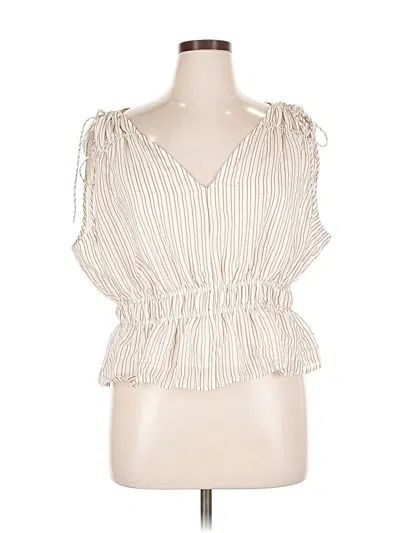 Pre-owned Ann Taylor Sleeveless Blouse In White