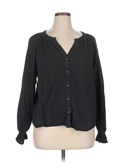 Pre-owned Gap Long Sleeve Blouse In Black