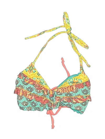 Pre-owned Maaji Swimsuit Top Blue Paisley Pattern Swimwear