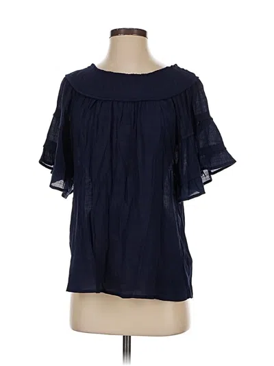 Pre-owned Nanette Lepore Short Sleeve Blouse In Blue